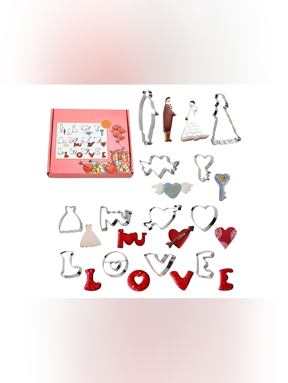 Brand new Stainless Steel Love Cookie Cutter Set For Wedding, Valentine's DayEtc